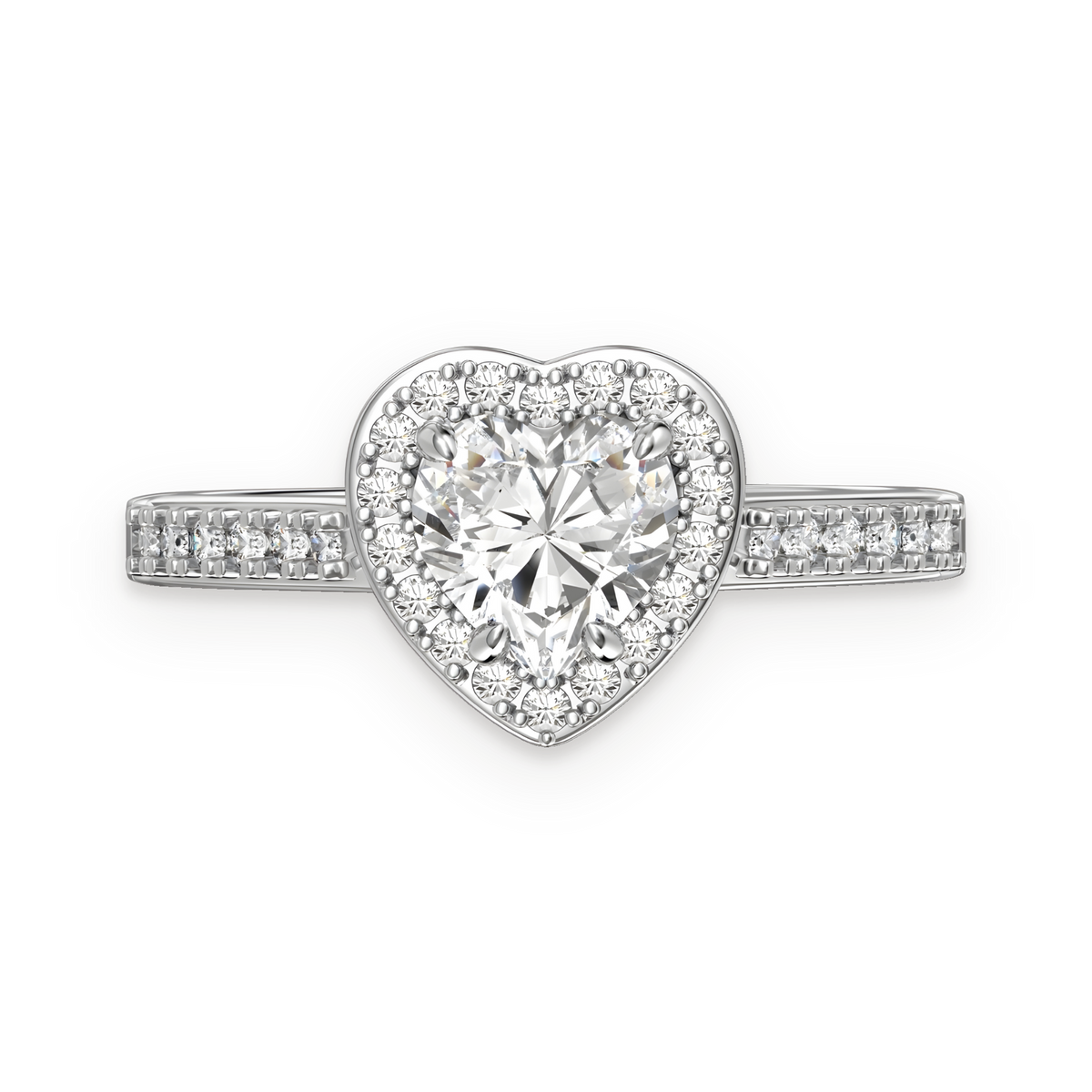Anillo halo de moissanita 1,0 ct en plata