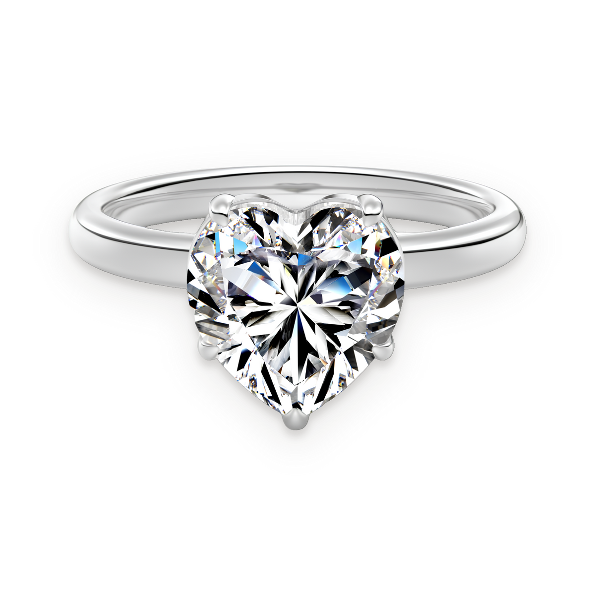 Anillo solitario de moissanita 3 ct en plata