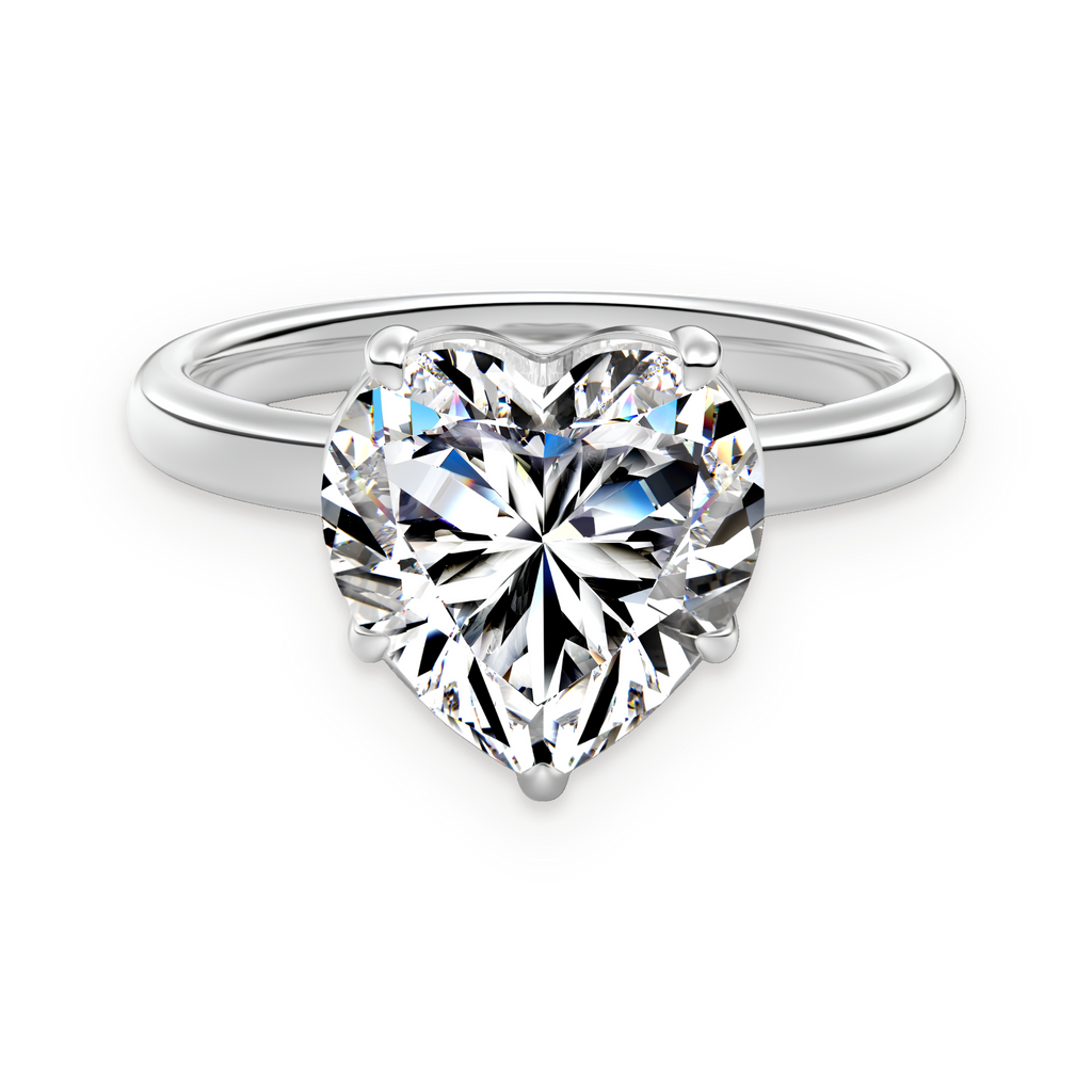 Anillo solitario de moissanita 4 ct en plata