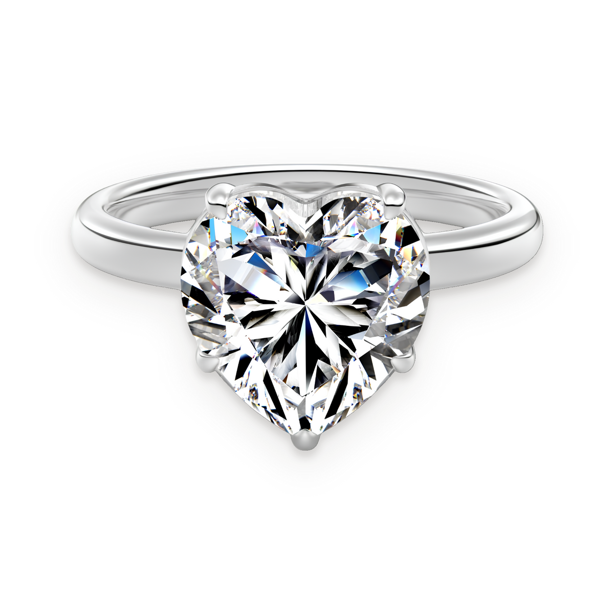 Anillo solitario de moissanita 4 ct en plata