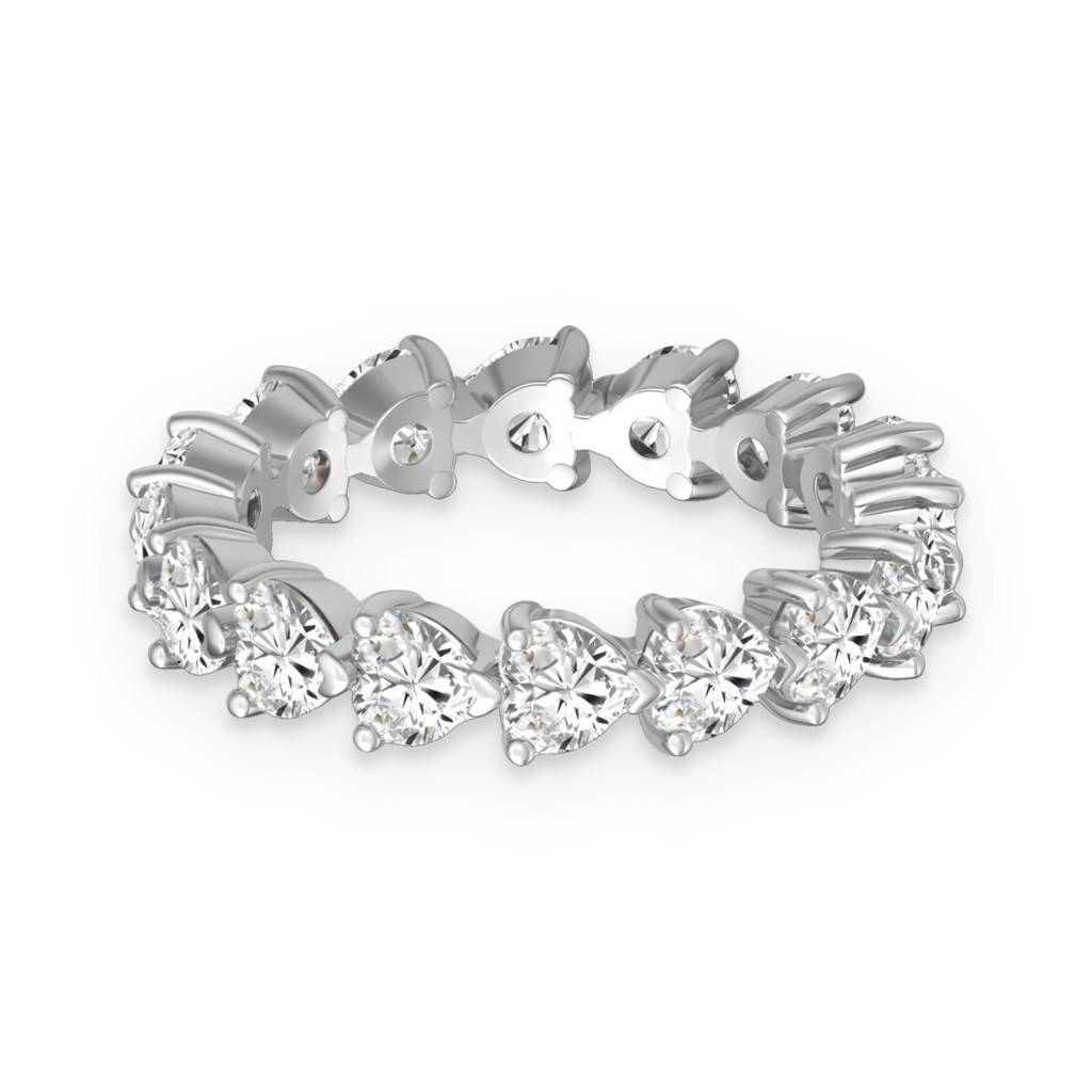 Anillo eternity de moissanitas 4,2 ct en plata