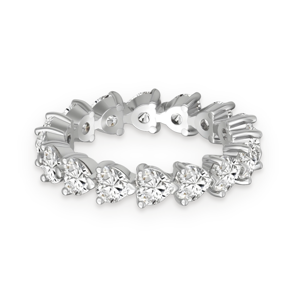 Anillo eternity de moissanitas 4,2 ct en plata