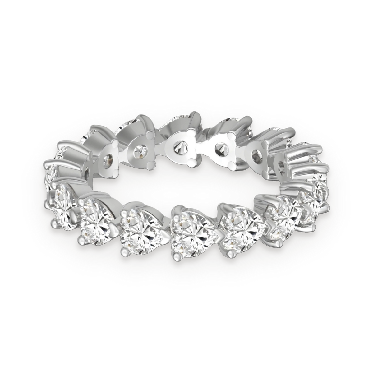 Anillo eternity de moissanitas 4,2 ct en plata