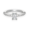Anillo solitario de moissanita 0,6 ct en plata