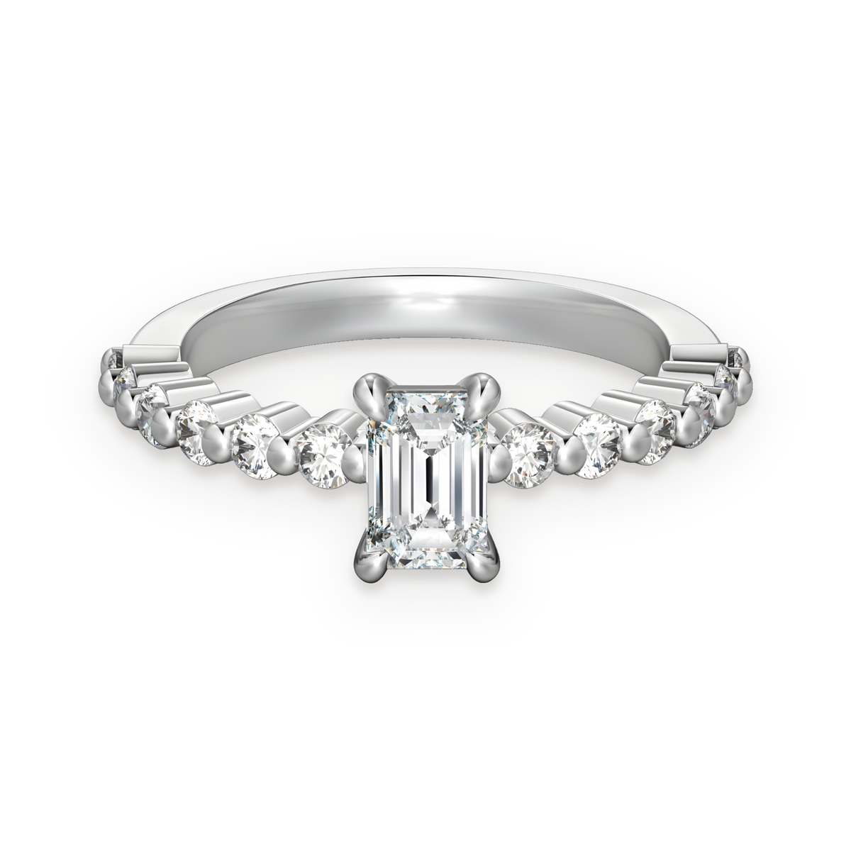 Anillo solitario de moissanita 0,6 ct en plata