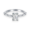 Anillo solitario de moissanita y circonitas 1 ct en plata