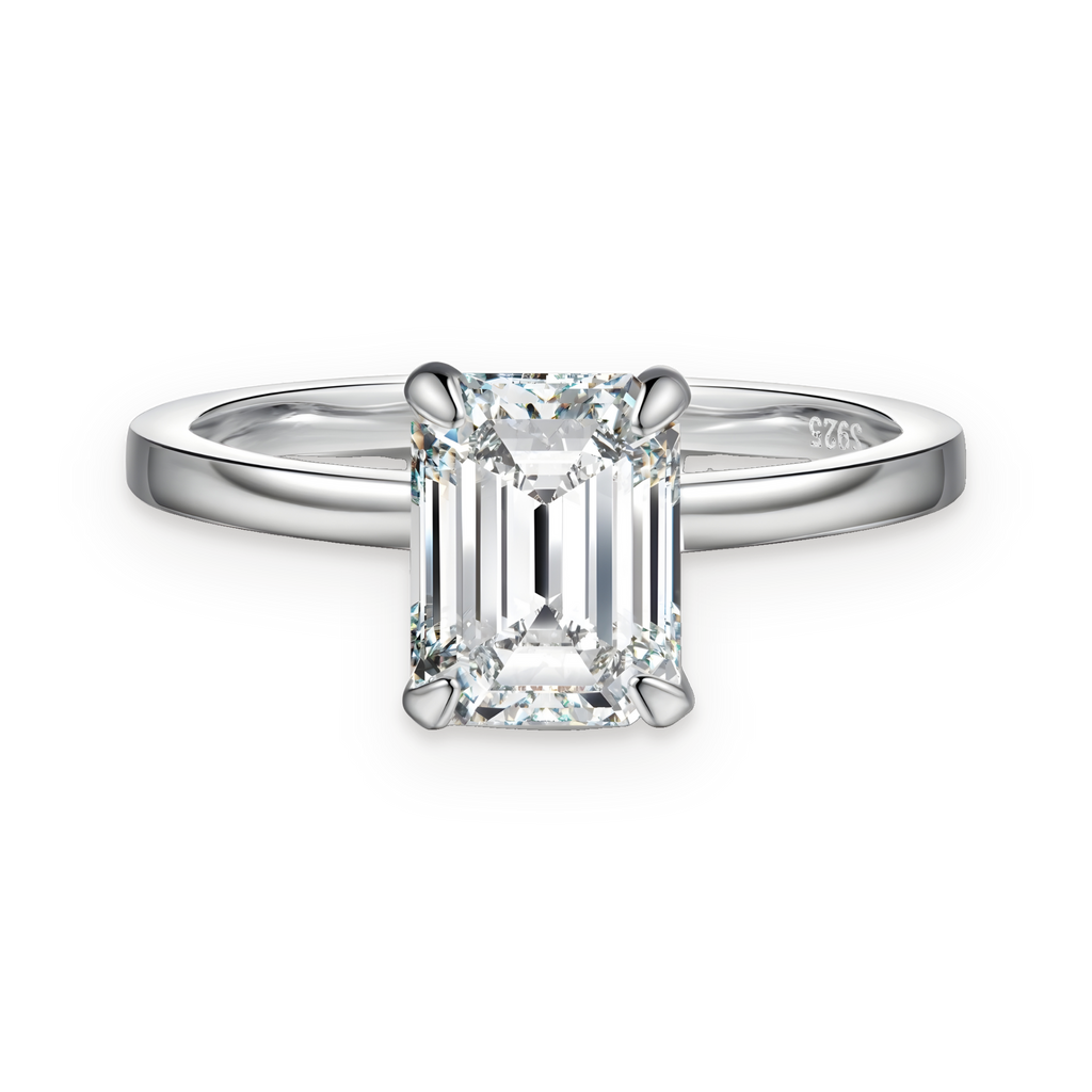 Anillo solitario de moissanita 2 ct en plata