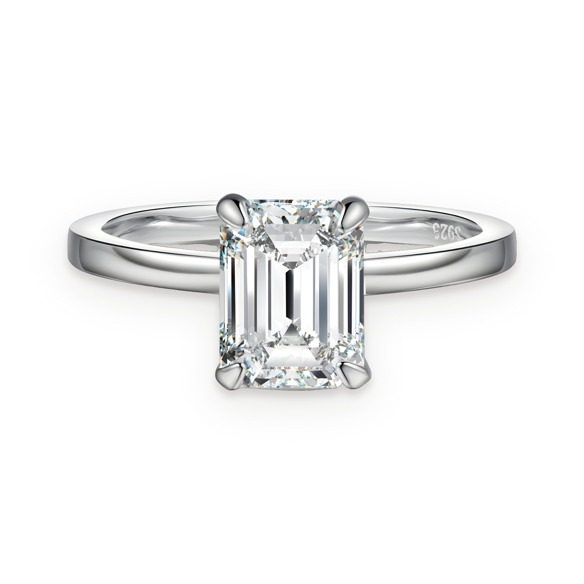 Anillo solitario de moissanita 2 ct en plata