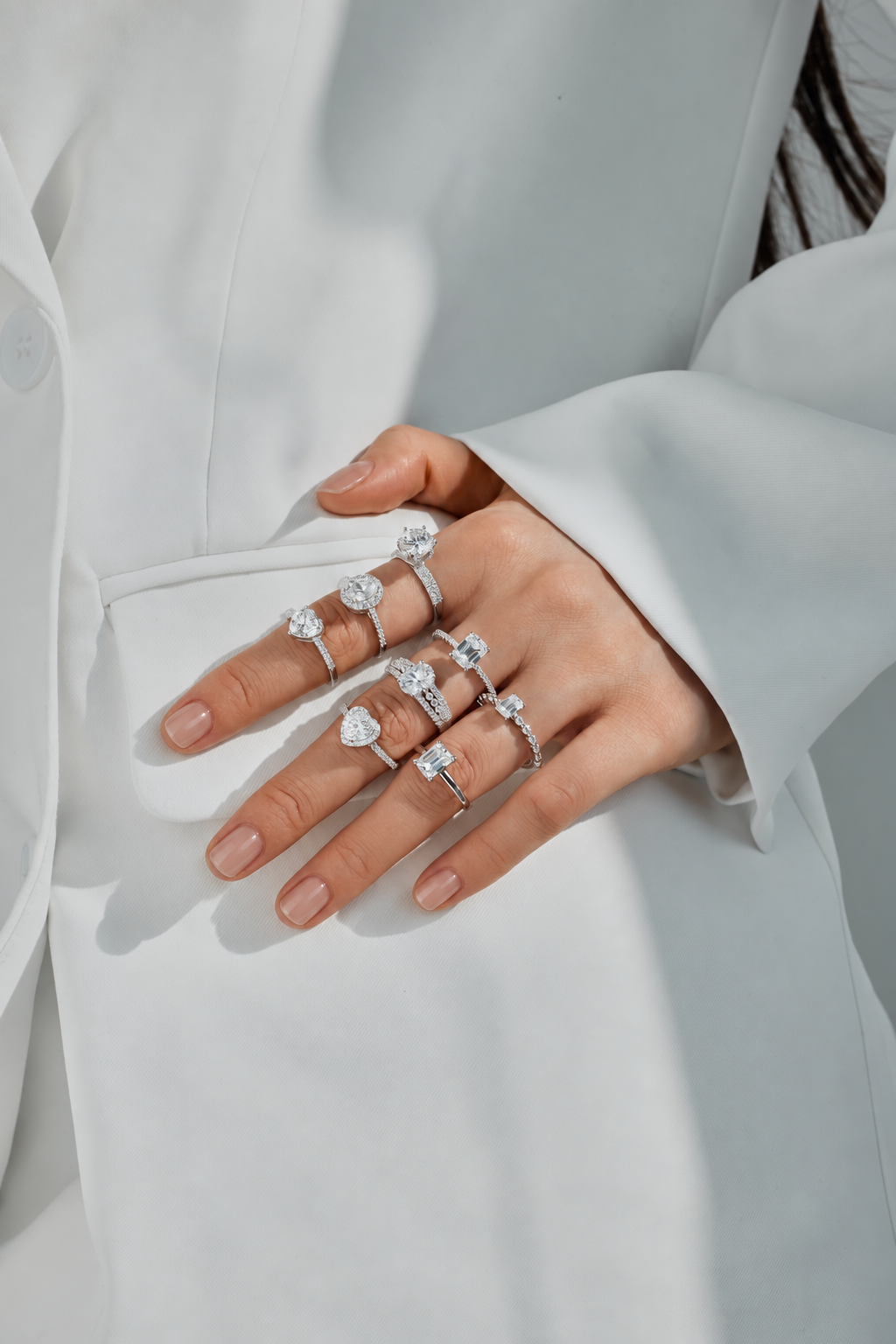 Anillo solitario de moissanita 2 ct en plata