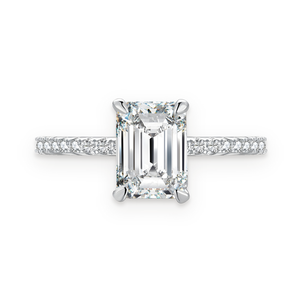 Anillo solitario de moissanita 2 ct en plata