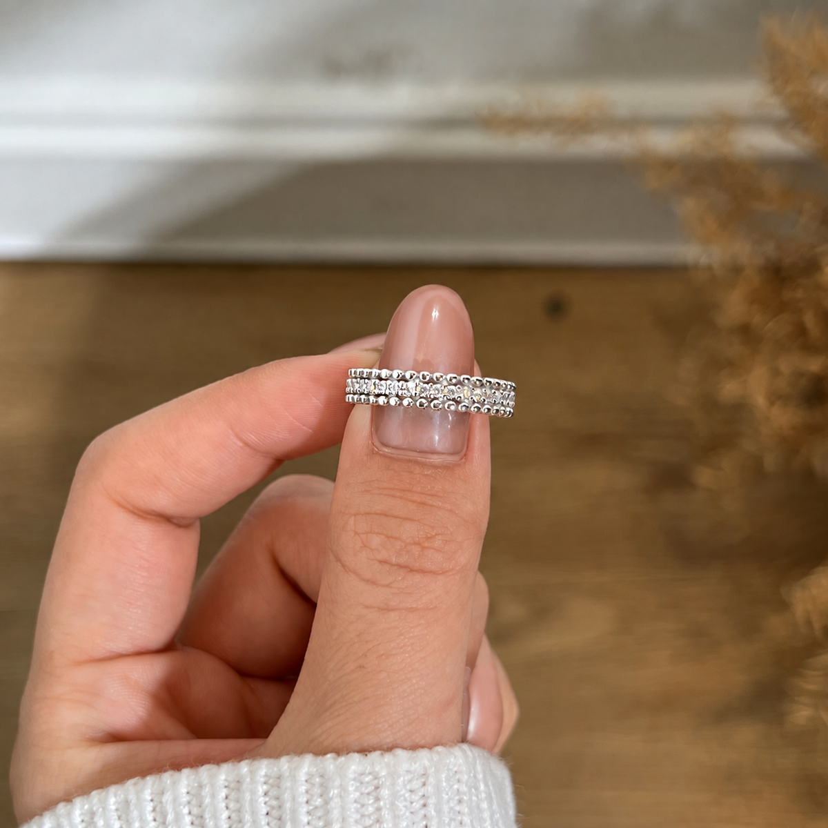 Anillo eternity de moissanitas 0,525 ct en plata
