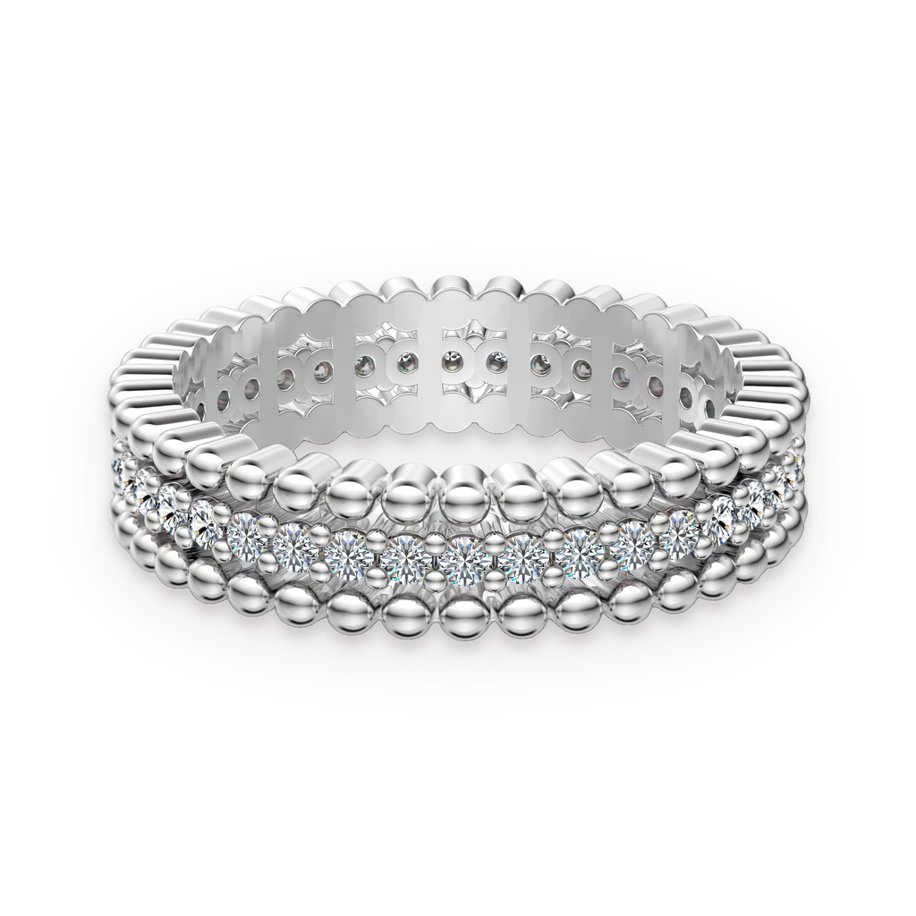 Anillo eternity de moissanitas 0,525 ct en plata