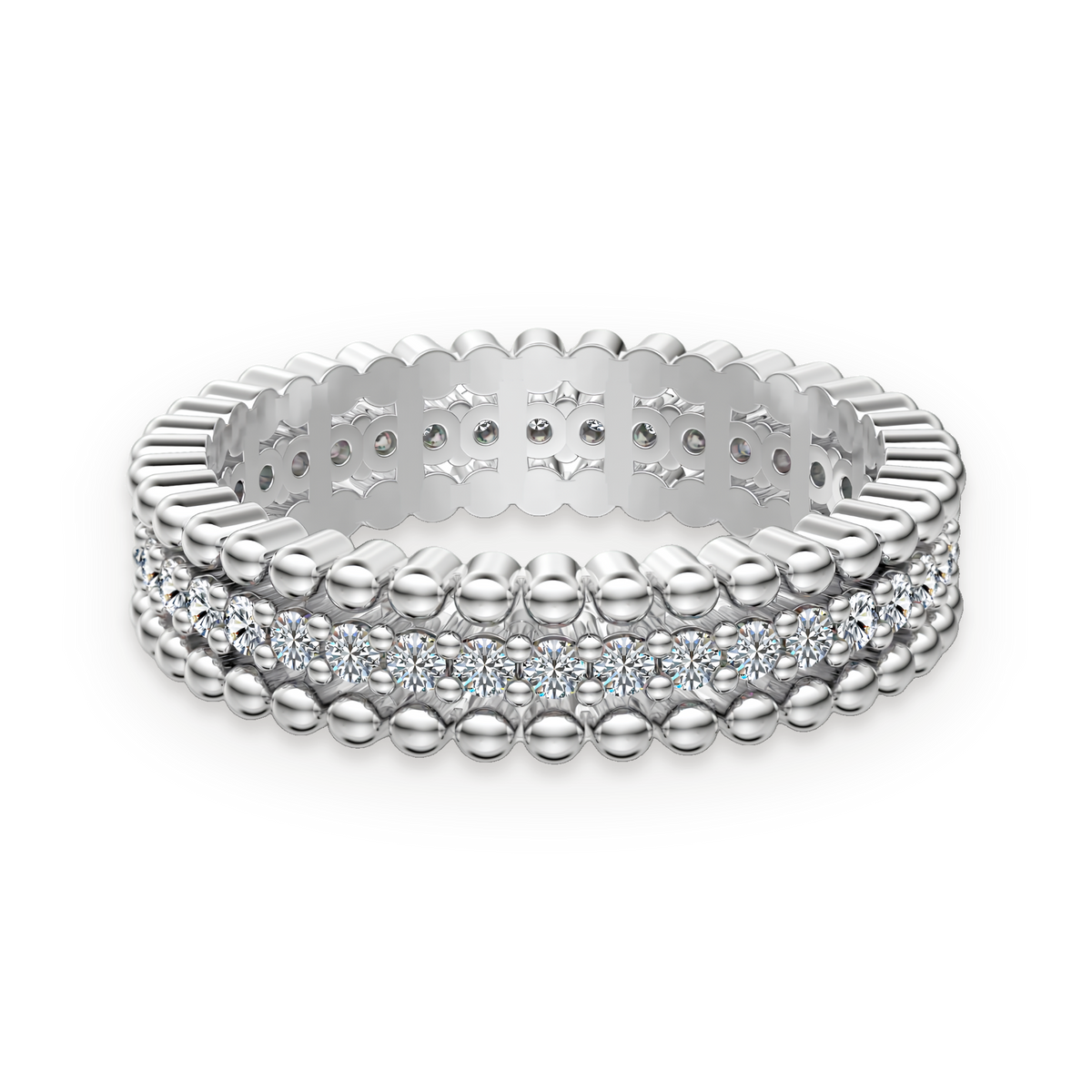 Anillo eternity de moissanitas 0,525 ct en plata
