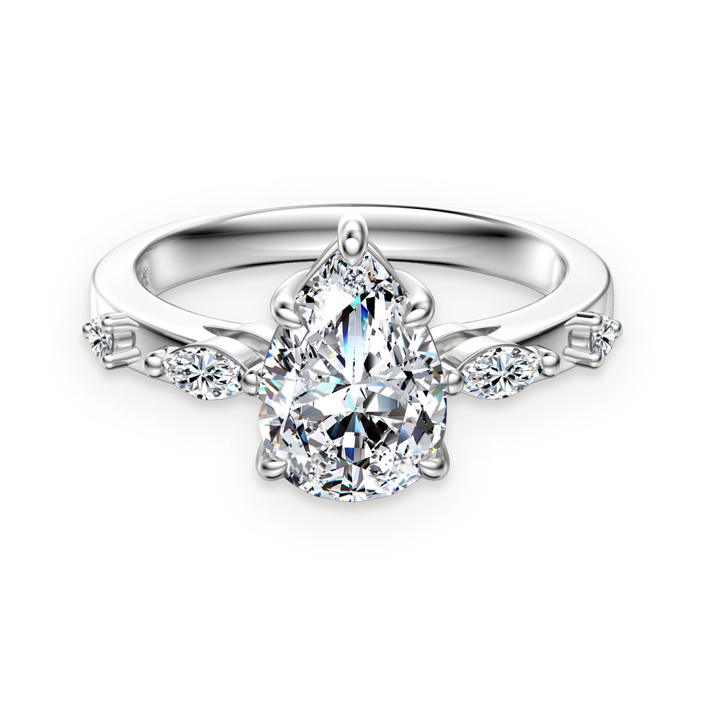 Anillo de tres piedras de moissanitas 2 ct en plata