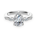 Anillo de tres piedras de moissanitas 2 ct en plata