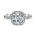 Anillo halo de moissanitas 1,2 ct en plata