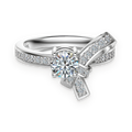 Anillo lazo de moissanita 0,6 ct en plata