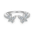 Anillo de mariposas de moissanitas 0,835 ct en plata