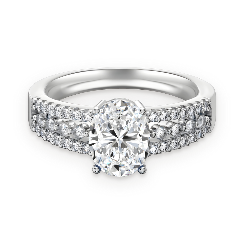 Anillo de pavé de moissanita 2 ct en plata