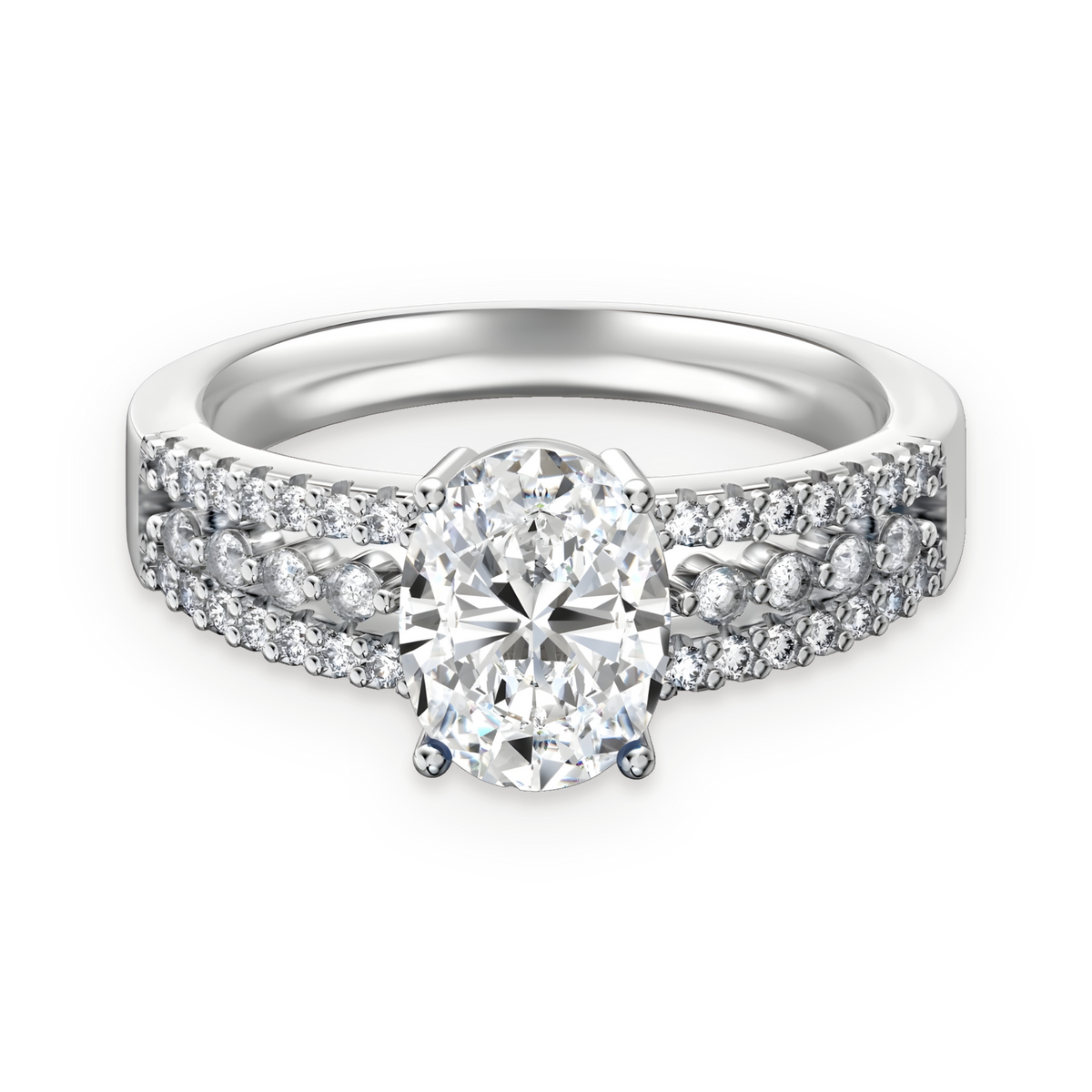 Anillo de pavé de moissanita 2 ct en plata
