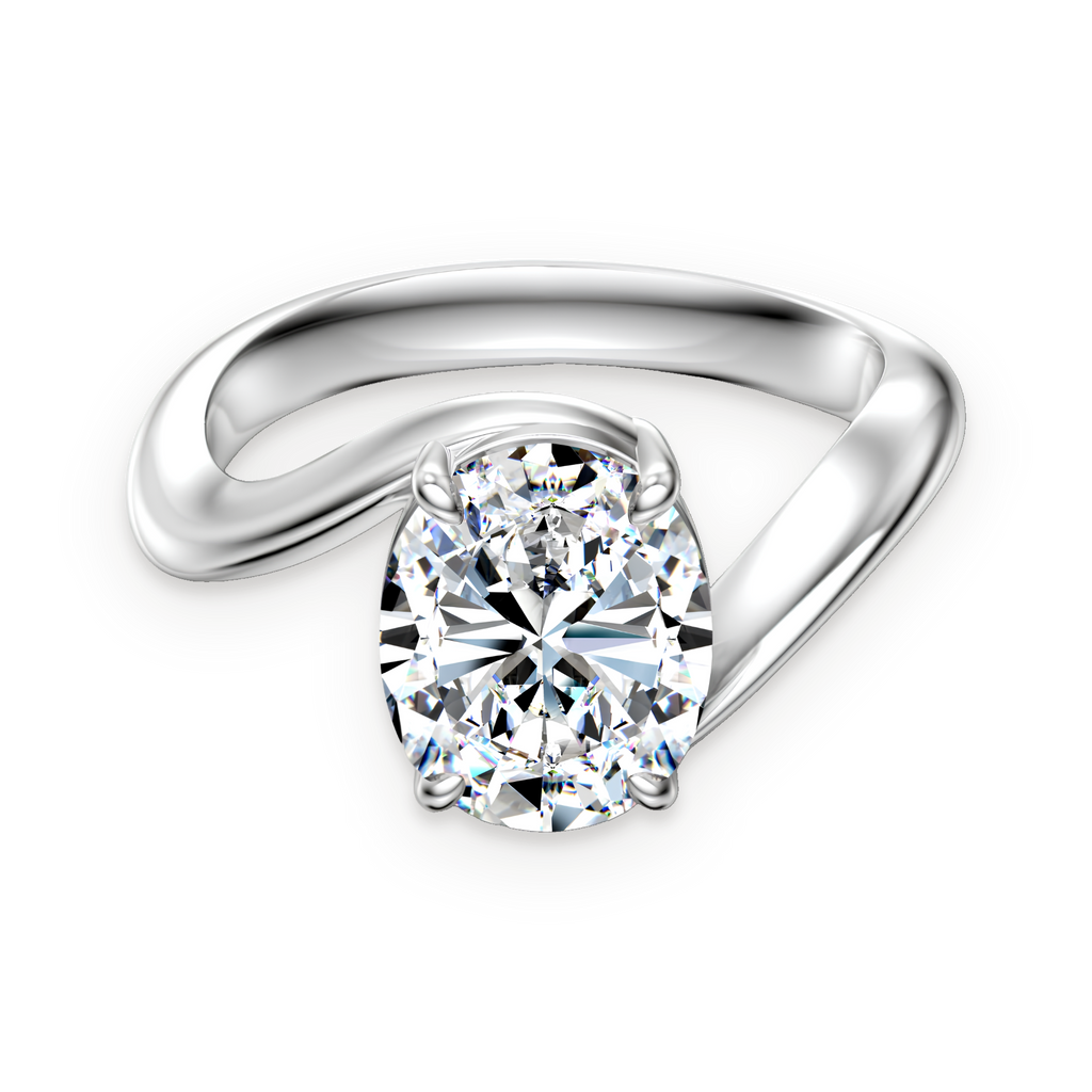 Anillo solitario de moissanita 3 ct en plata