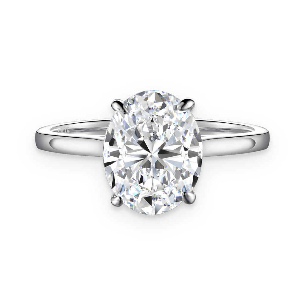 Anillo solitario de moissanita 3,0 ct en plata