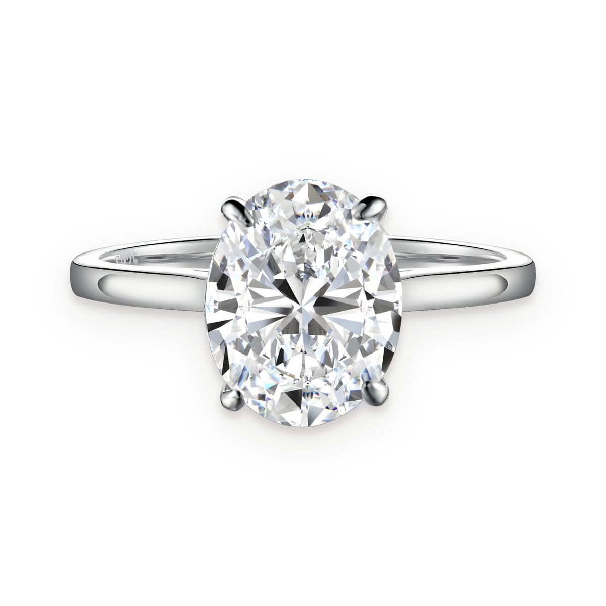 Anillo solitario de moissanita 3,0 ct en plata