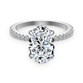 Anillo solitario oval de moissanitas 4,5 ct en plata