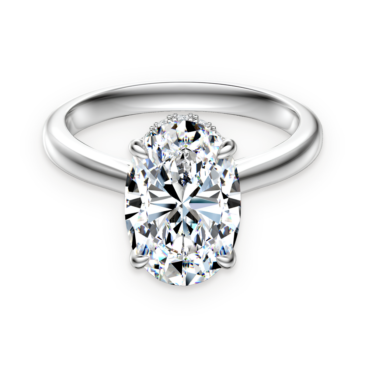 Anillo solitario de moissanita 4 ct en plata