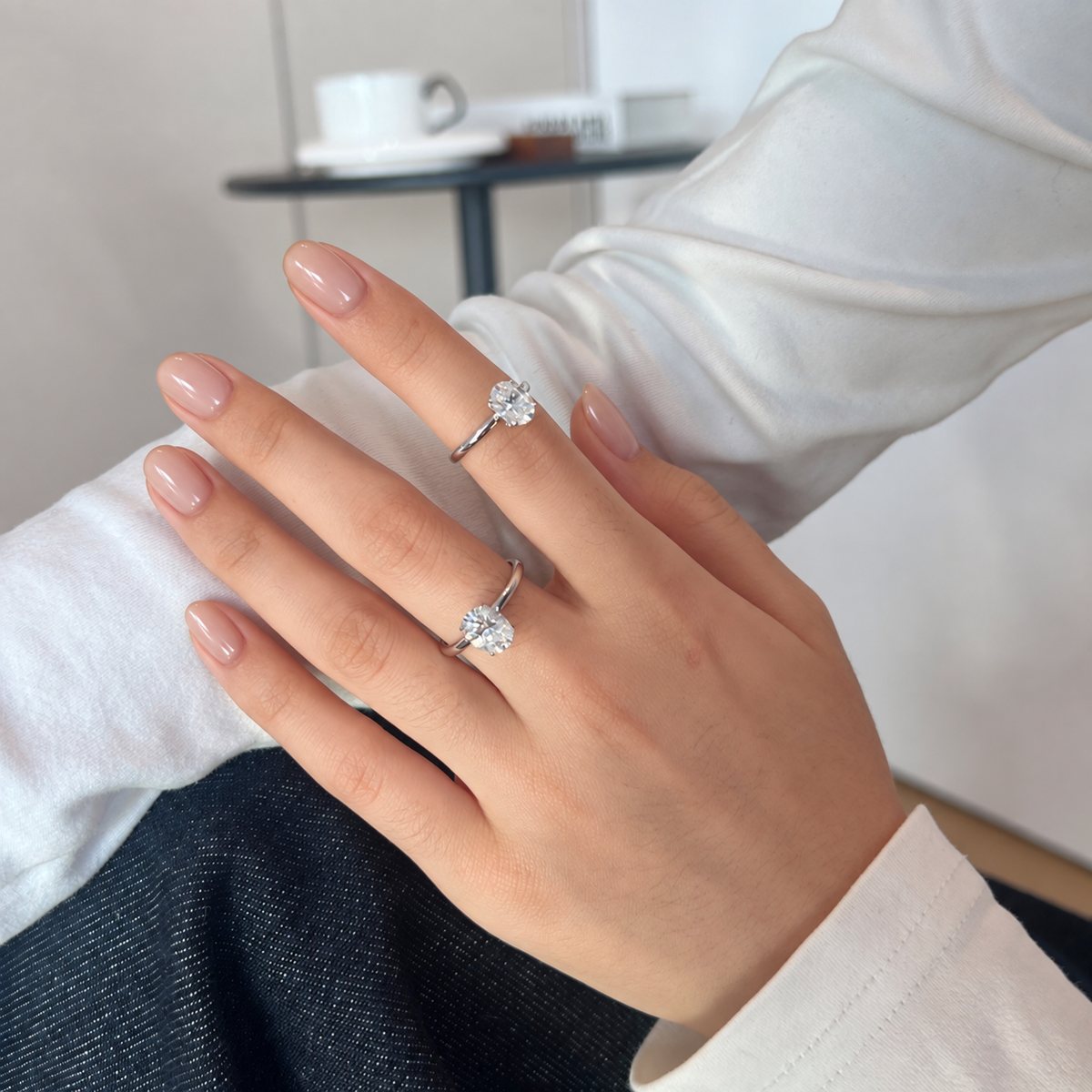 Anillo solitario de moissanita 1,5 ct en plata
