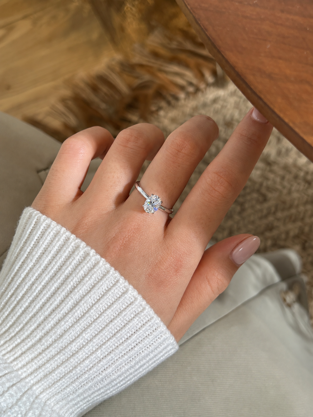 Anillo solitario de moissanita 1,5 ct en plata