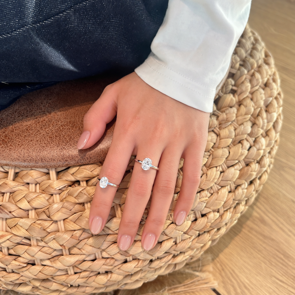 Anillo solitario de moissanita 2 ct en plata