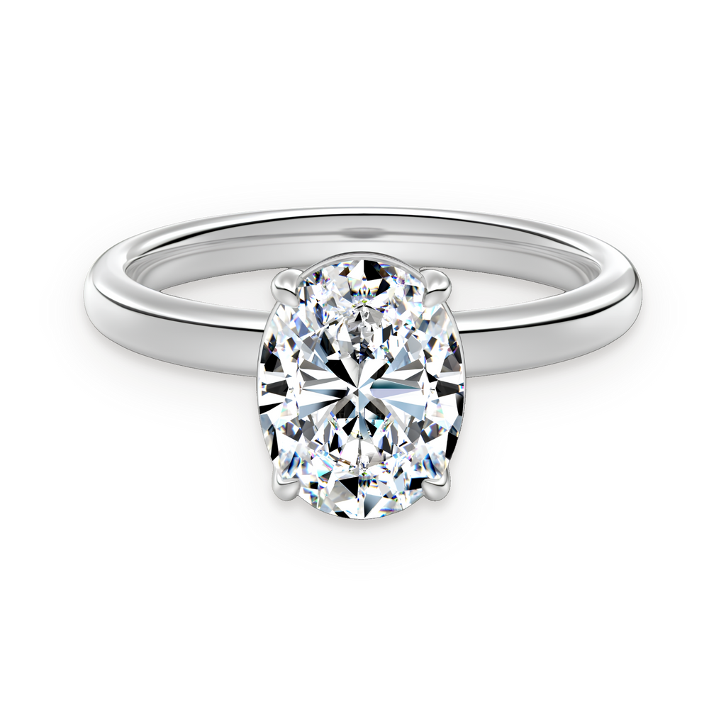 Anillo solitario de moissanita 2 ct en plata