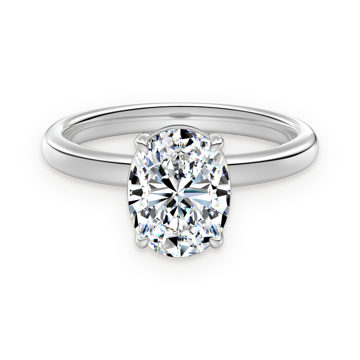 Anillo solitario de moissanita 2 ct en plata