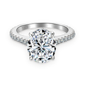 Anillo solitario de moissanitas 5 ct en plata