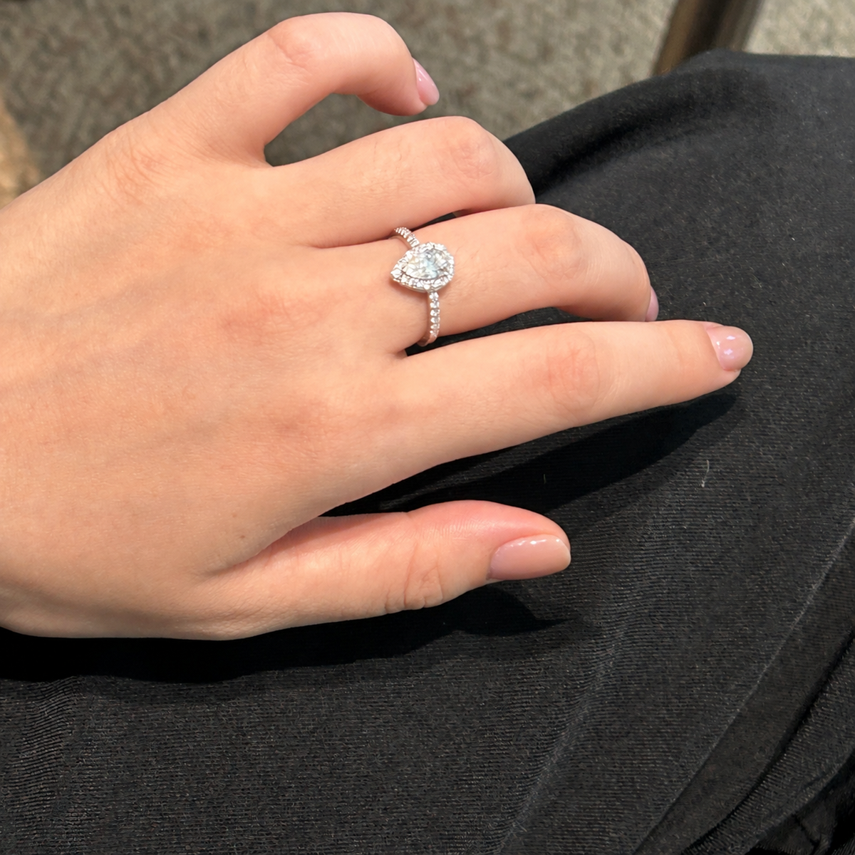 Anillo halo de moissanitas 1 ct en plata