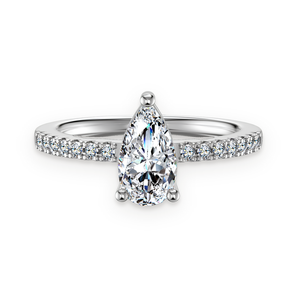 Anillo solitario de moissanitas 1,1 ct en plata