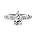 Anillo solitario de moissanitas 1,1 ct en plata