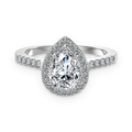 Anillo halo de moissanita 1,25 ct en plata
