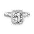 Anillo halo de moissanita y circonitas 3 ct en plata
