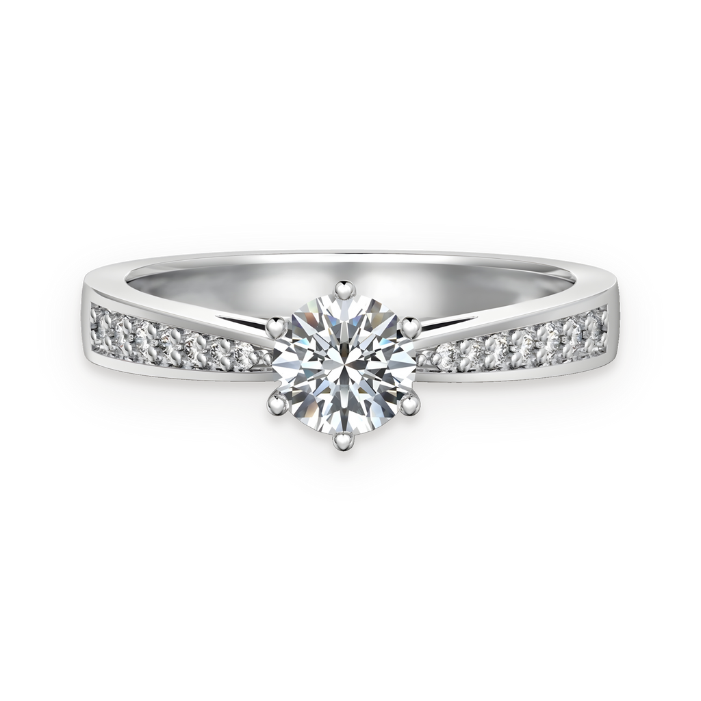 Anillo solitario de moissanita 0,5 ct en plata