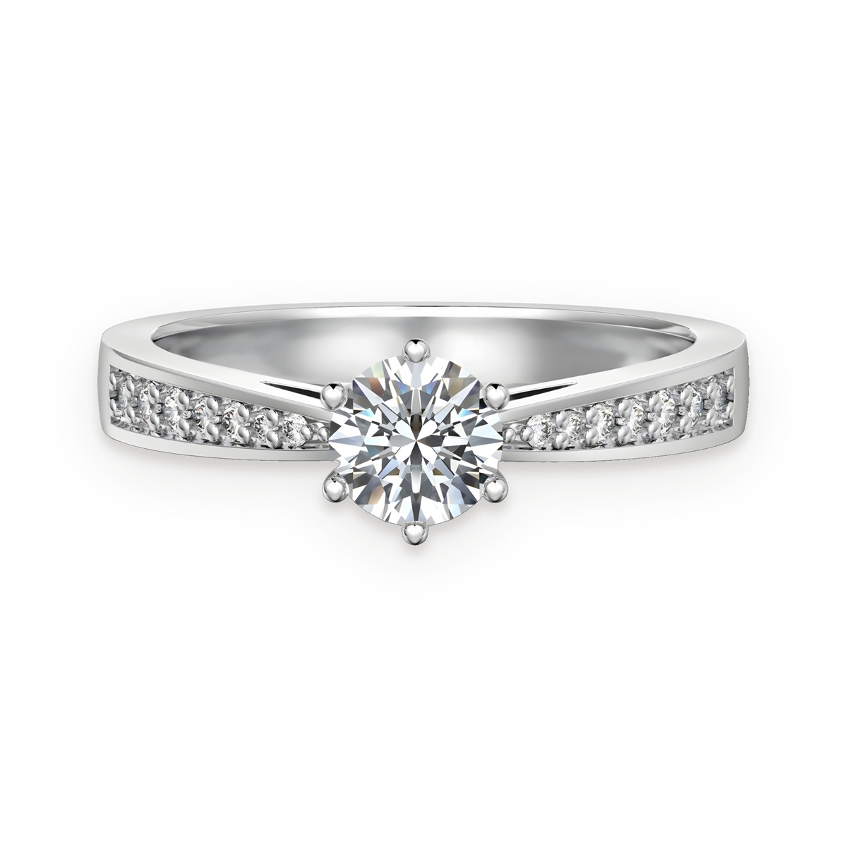 Anillo solitario de moissanita 0,5 ct en plata