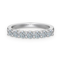 Anillo media alianza de moissanitas 0,7 ct en plata