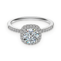 Anillo halo de moissanitas 1,0 ct en plata