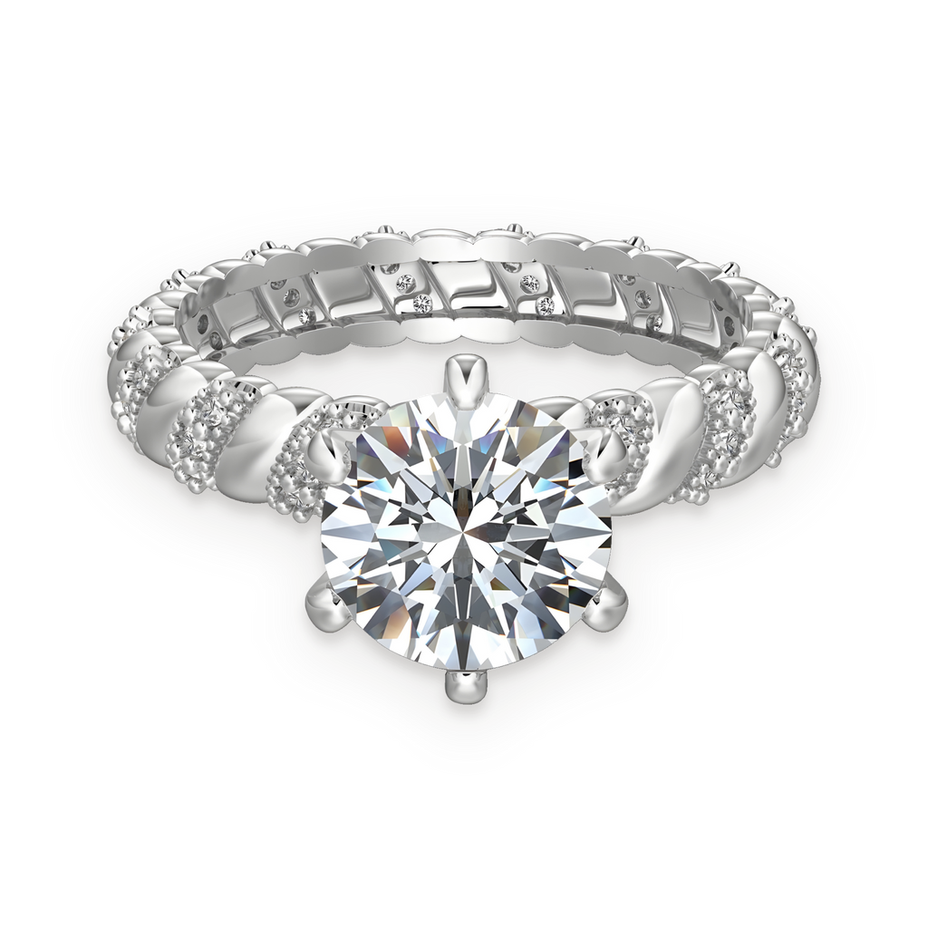 Anillo solitario de moissanita 2 ct en plata