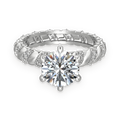 Anillo solitario de moissanita 2 ct en plata