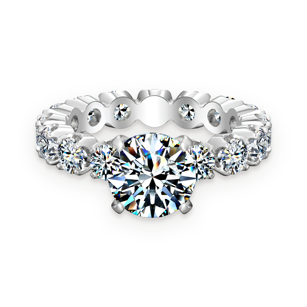 Anillo solitario de moissanita 2 ct en plata