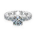Anillo solitario de moissanita 2 ct en plata