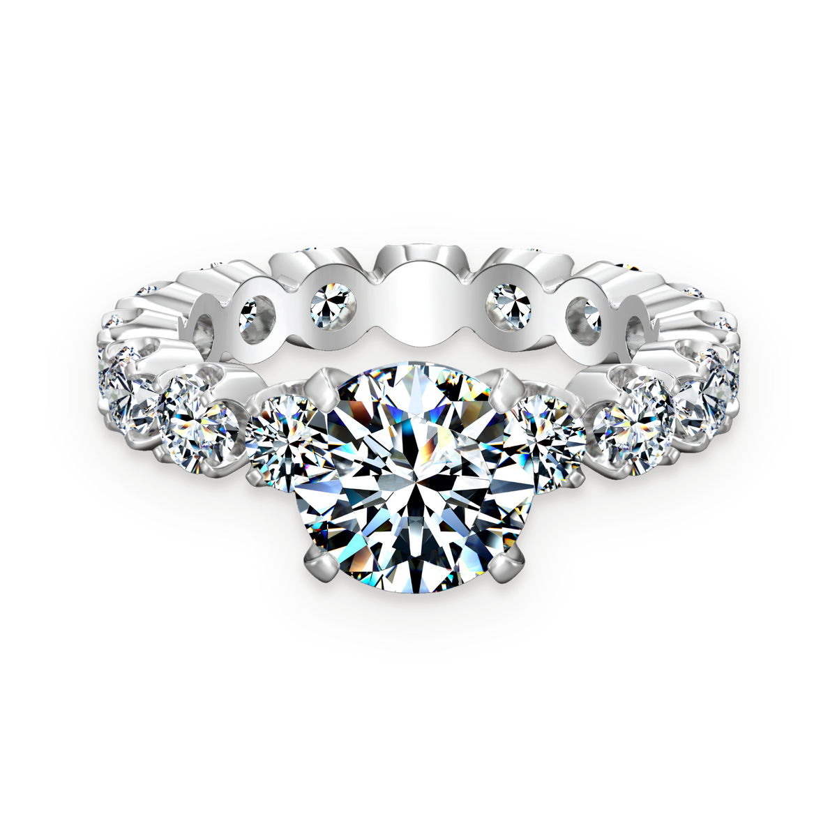 Anillo solitario de moissanita 2 ct en plata