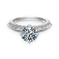 Anillo trenzado pavé de moissanita 2 ct en plata